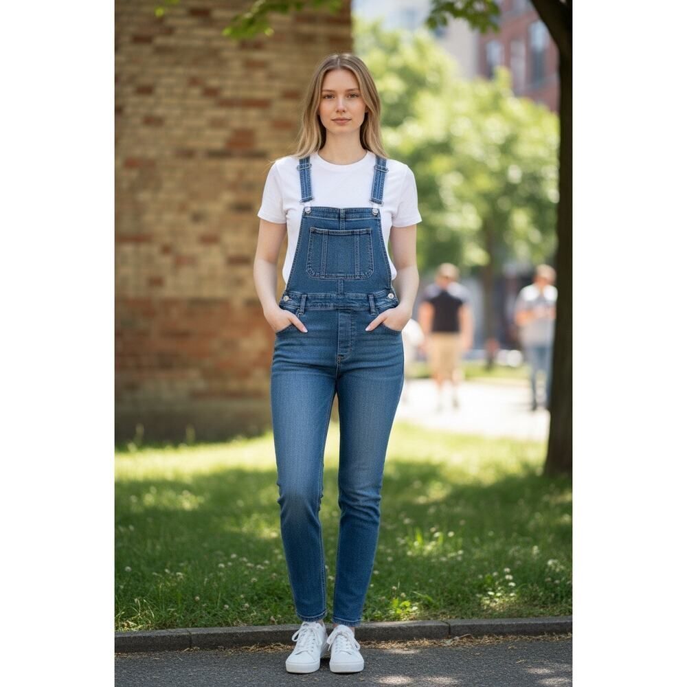 Free Peopleโ"We The Free" regular mid rise overalls, womenโs size 24